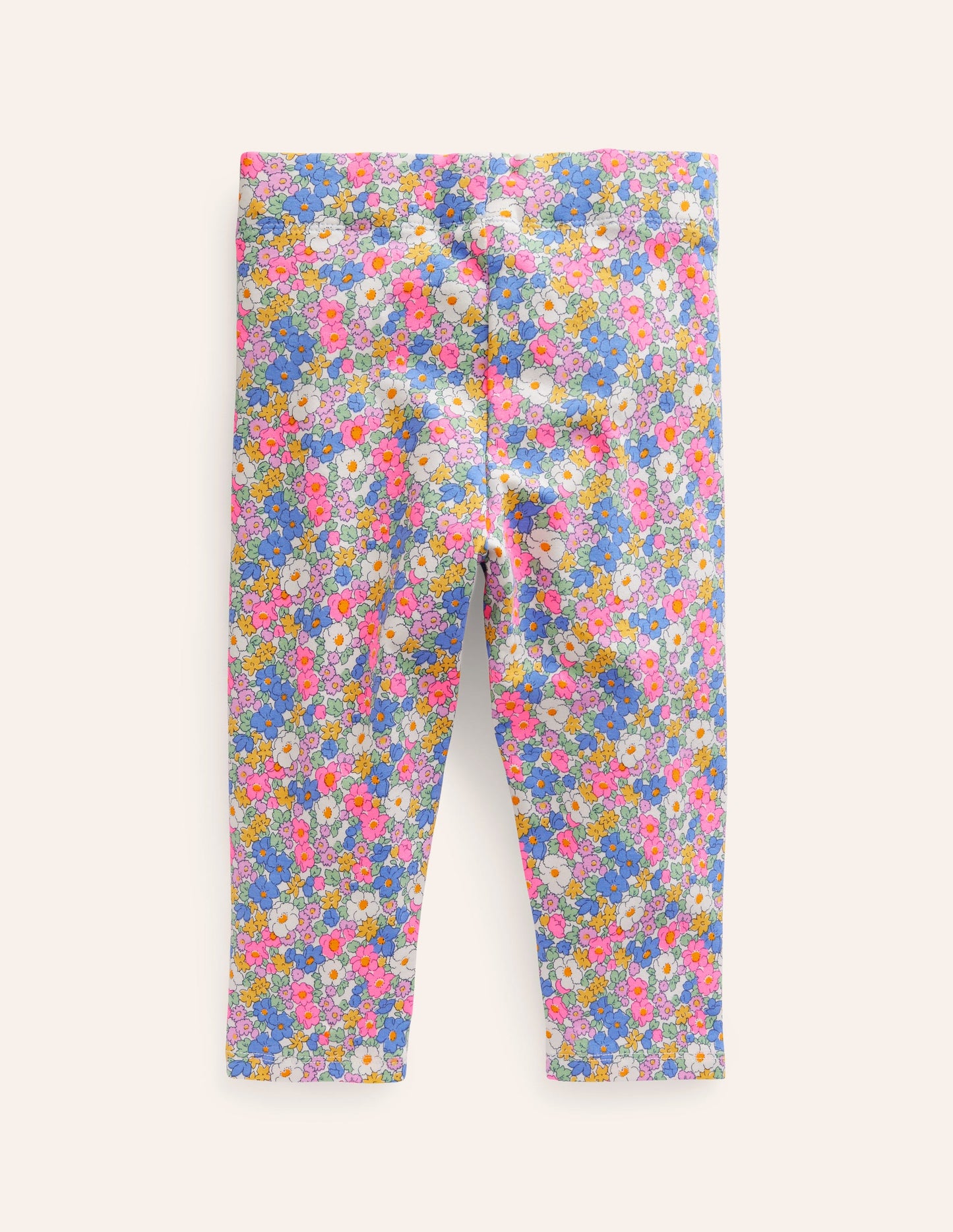 Fun Cropped Leggings-Festival Pink Nautical Floral