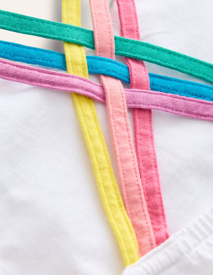 Rainbow Cross-Back Vest-White