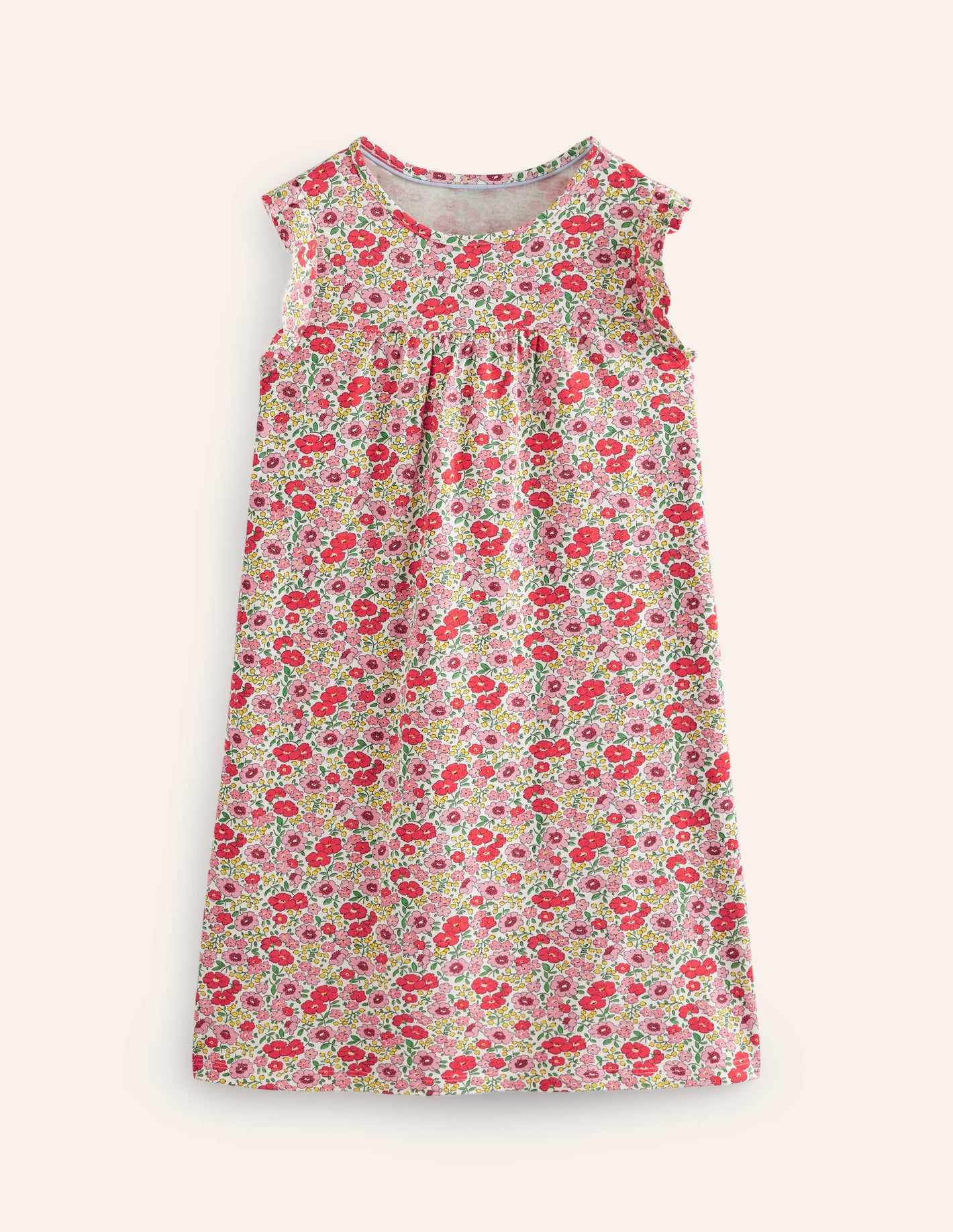 Short-Sleeve Nightie-Pink Flowerbed