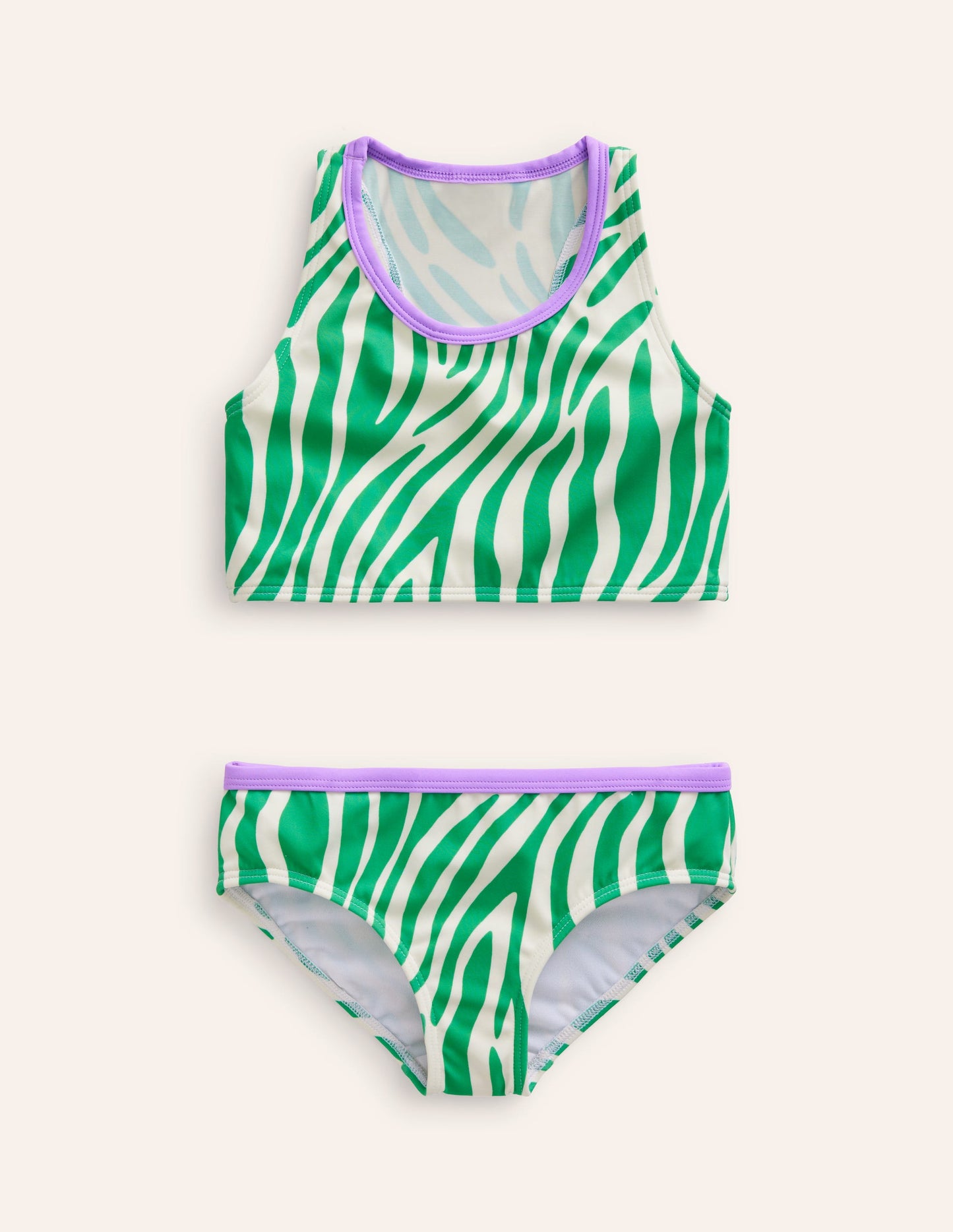 Racerback Bikini Set-Pea Green Zebra