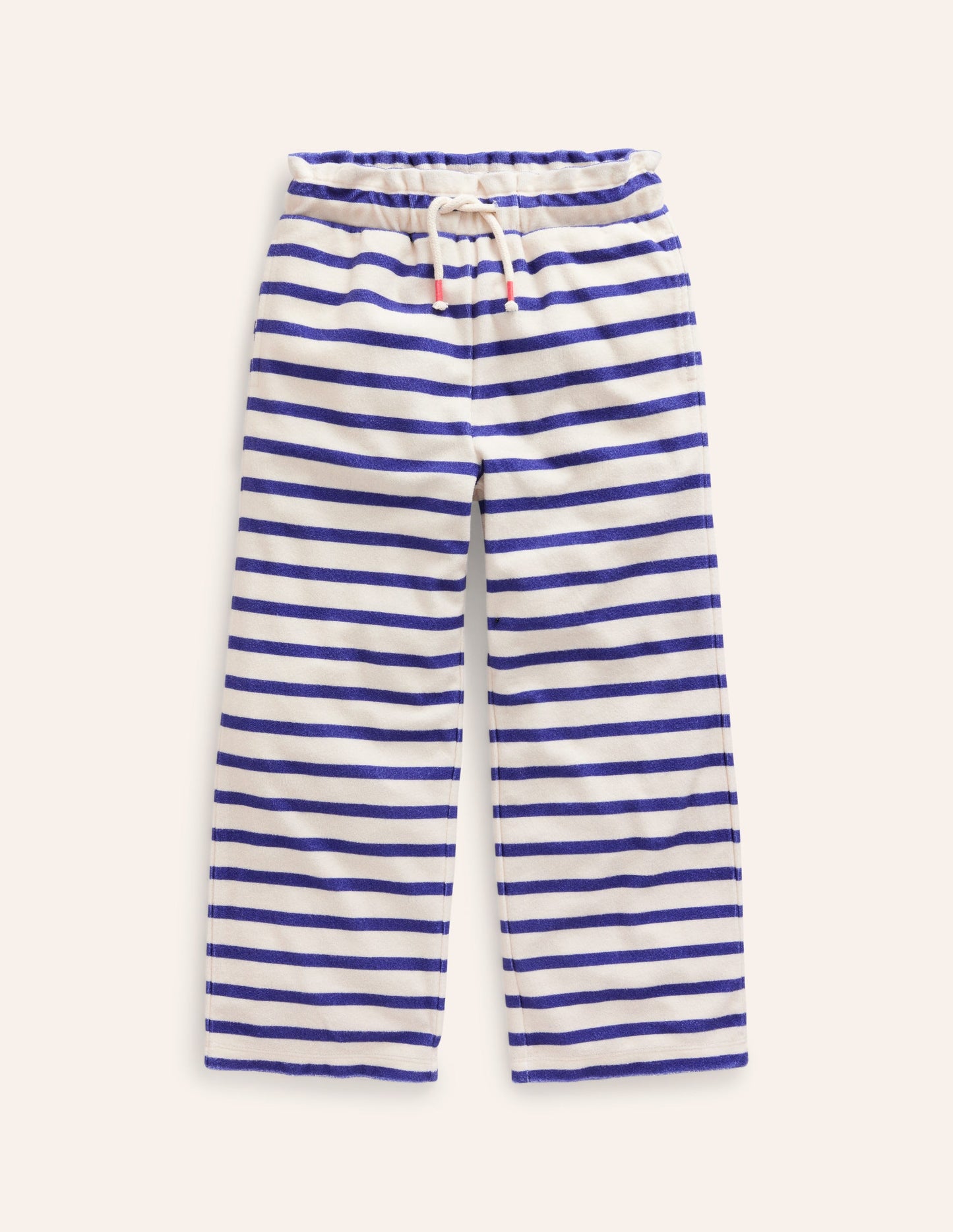 Towelling Trousers-Navy/ Ivory Stripe