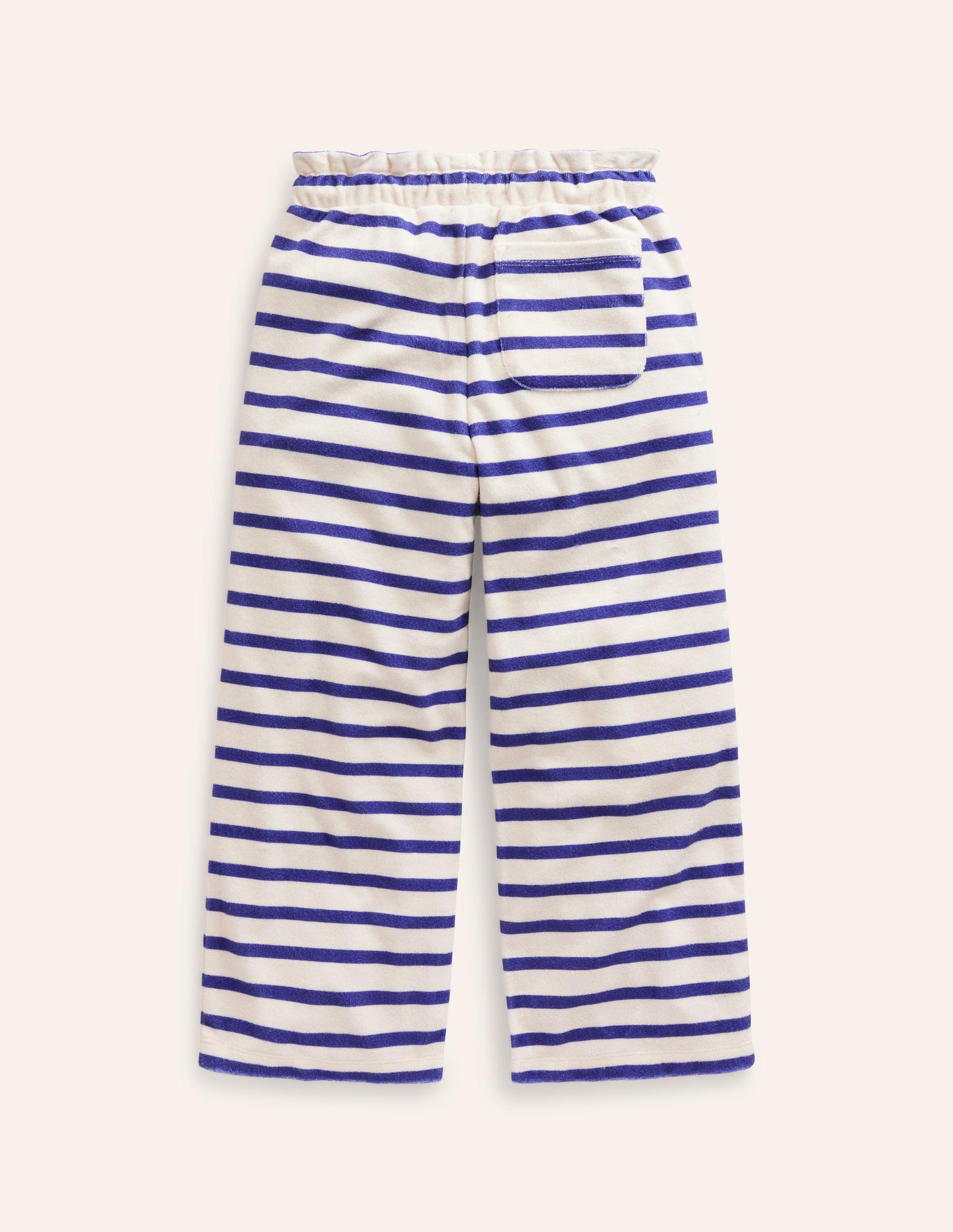 Towelling Trousers-Navy/ Ivory Stripe