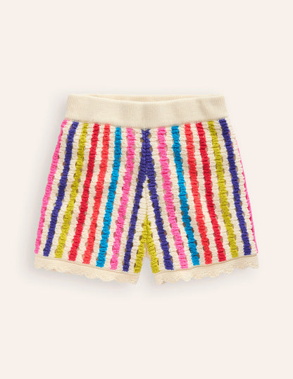 Stripe Knitted Shorts-Multi Stripe