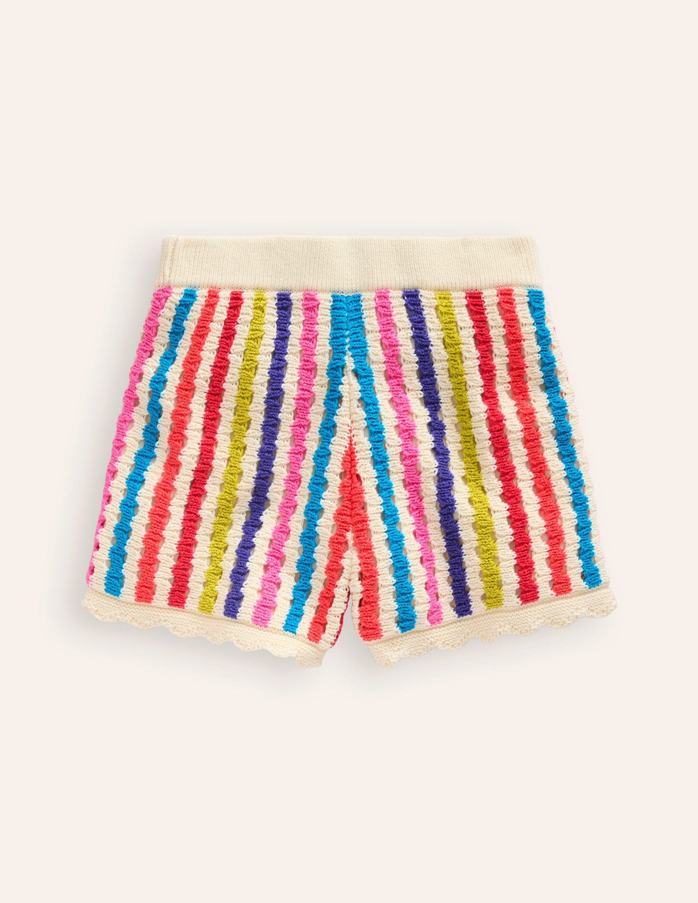 Stripe Knitted Shorts-Multi Stripe