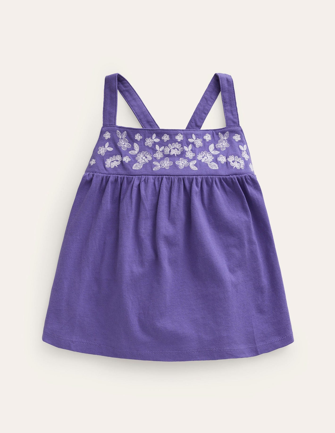 Embroidered Jersey Vest-Wisteria Blue