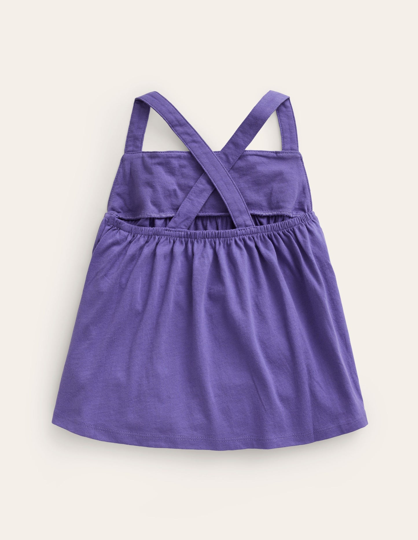 Embroidered Jersey Vest-Wisteria Blue