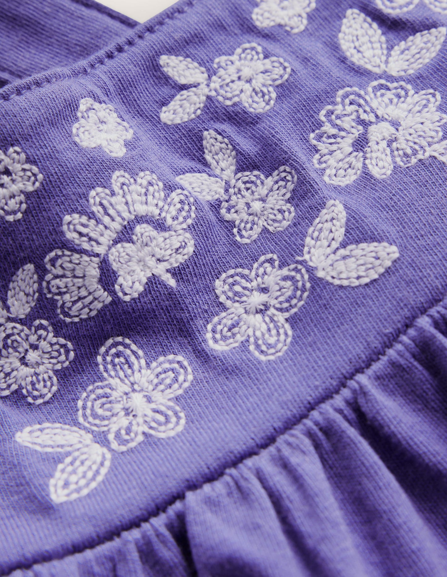 Embroidered Jersey Vest-Wisteria Blue