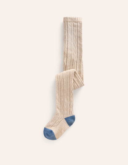 Cable Knit Tights-Oatmeal