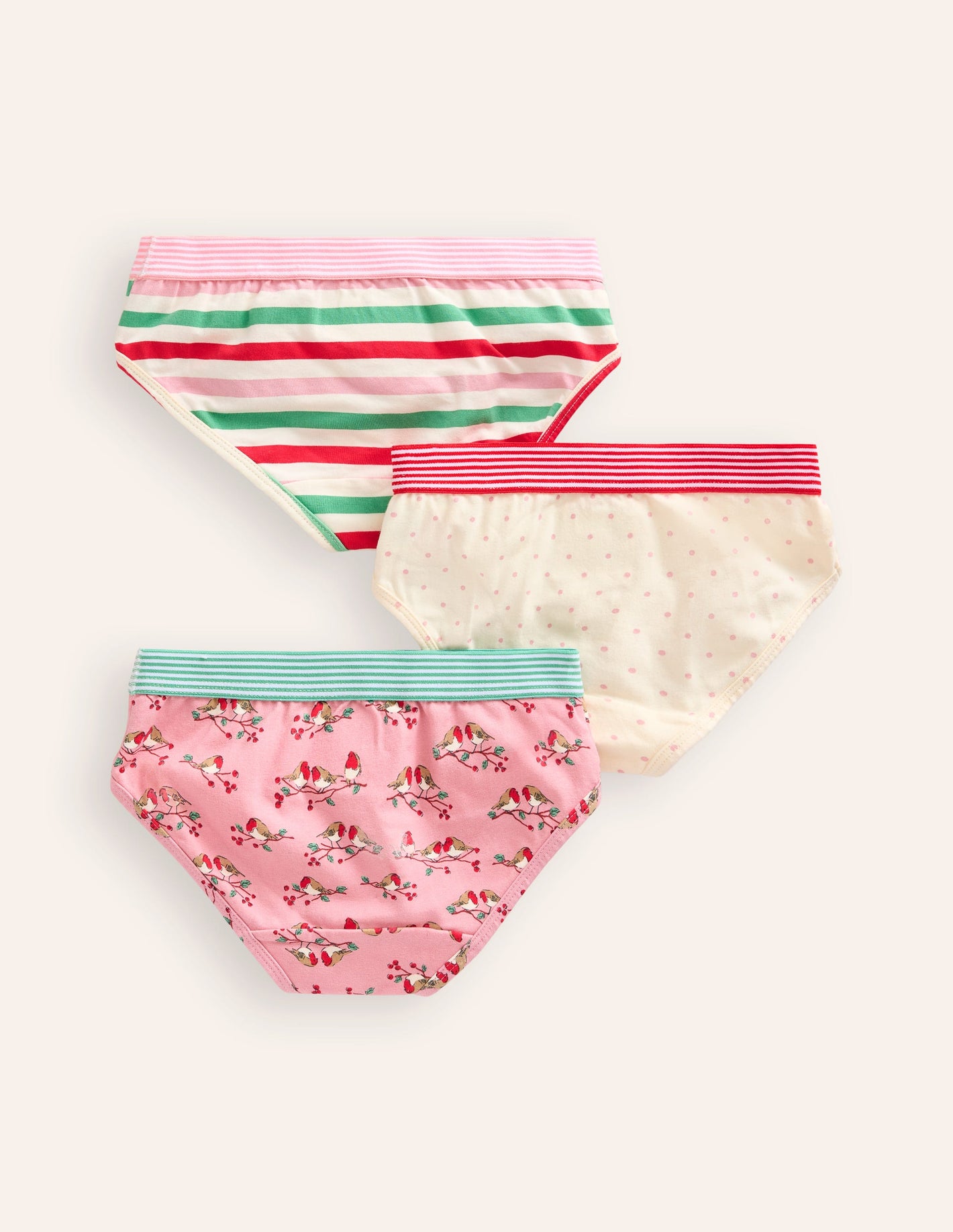 Pants 3 Pack-Pink Robins