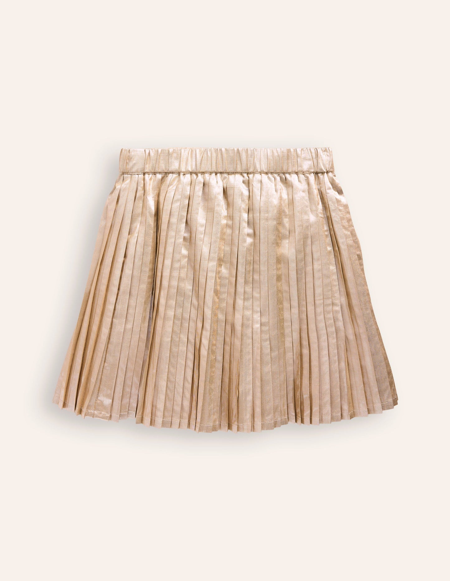 Pleated Mini Skirt-Gold Metallic