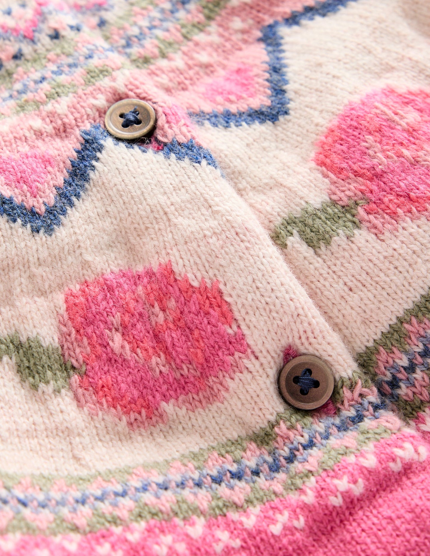 Edie Fair Isle Cardigan -Jam Marl Roses