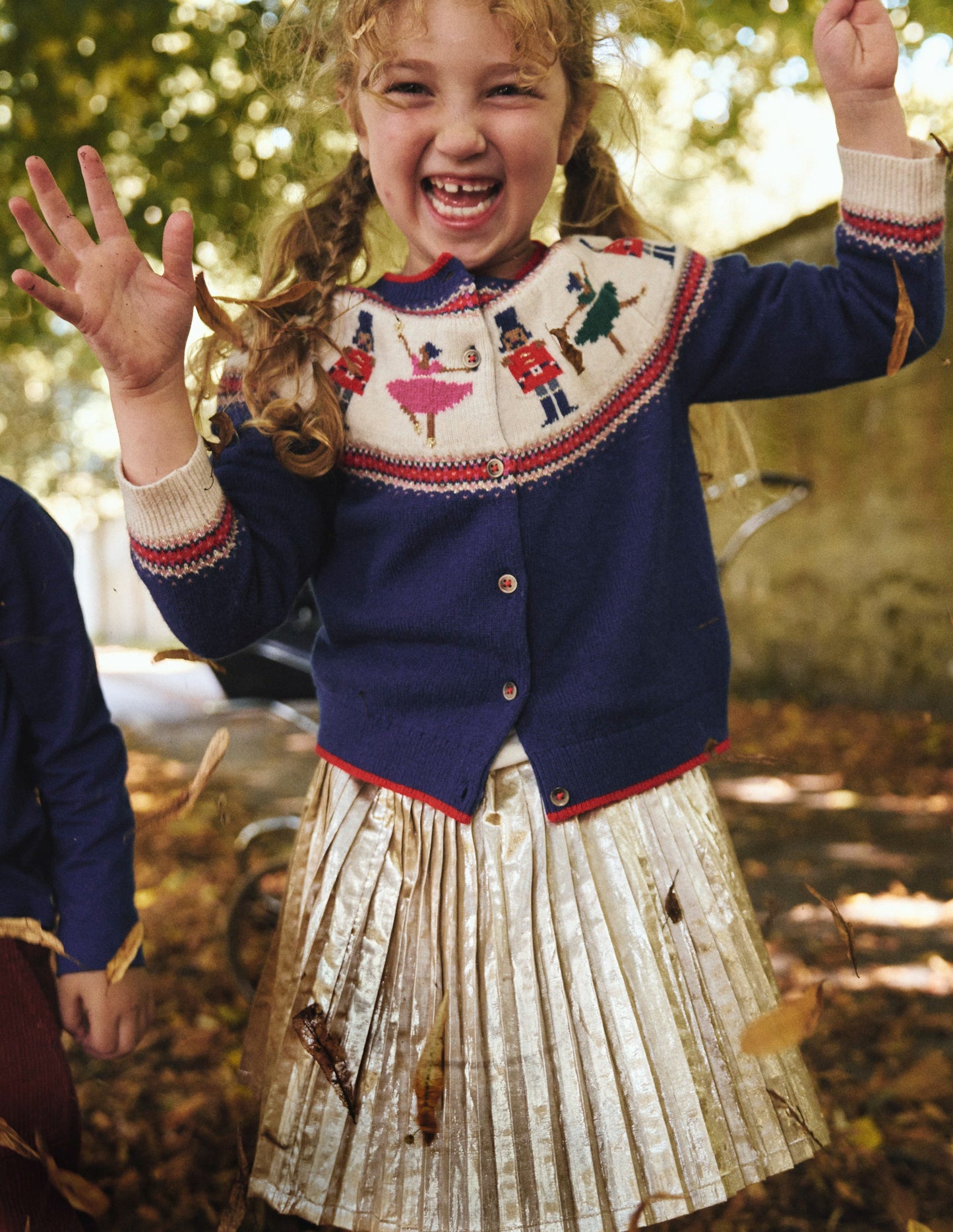 Edie Fair Isle Cardigan -Sapphire Blue Nutcracker