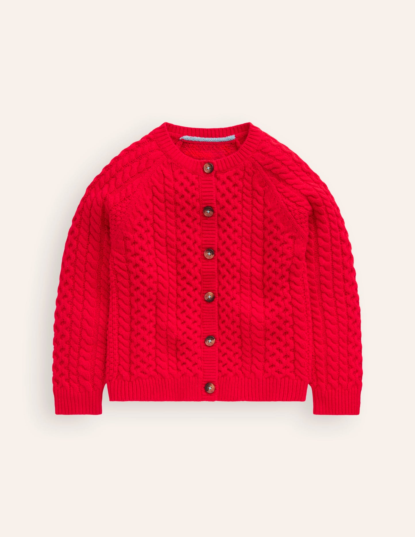 Heritage Cable Cardigan -Poppy Red