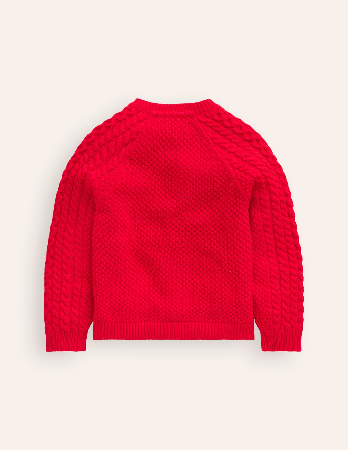 Heritage Cable Cardigan -Poppy Red