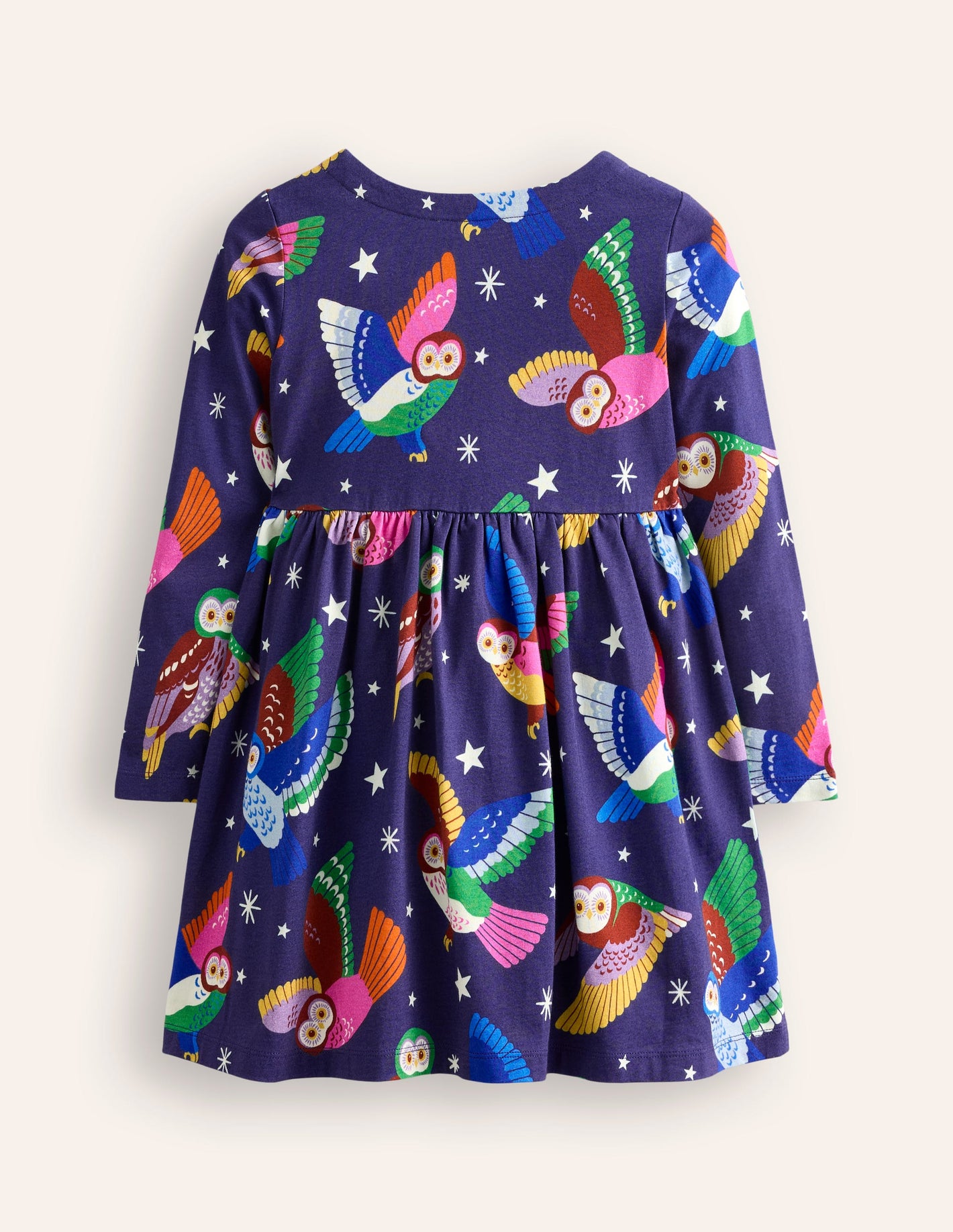 Long-Sleeved Fun Jersey Dress -College Navy Owls