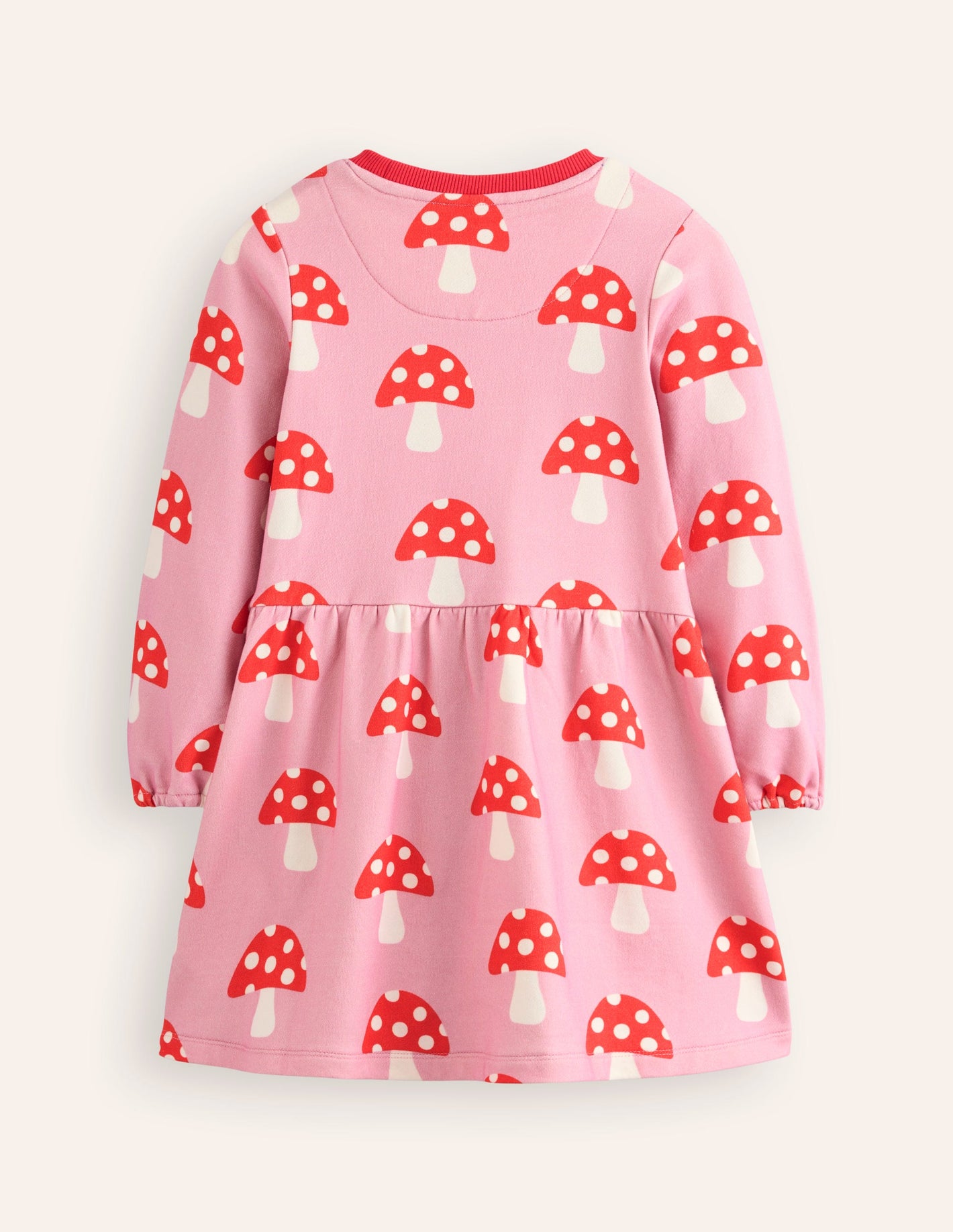 Loopback Sweatshirt Dress -Vintage Pink Toadstools