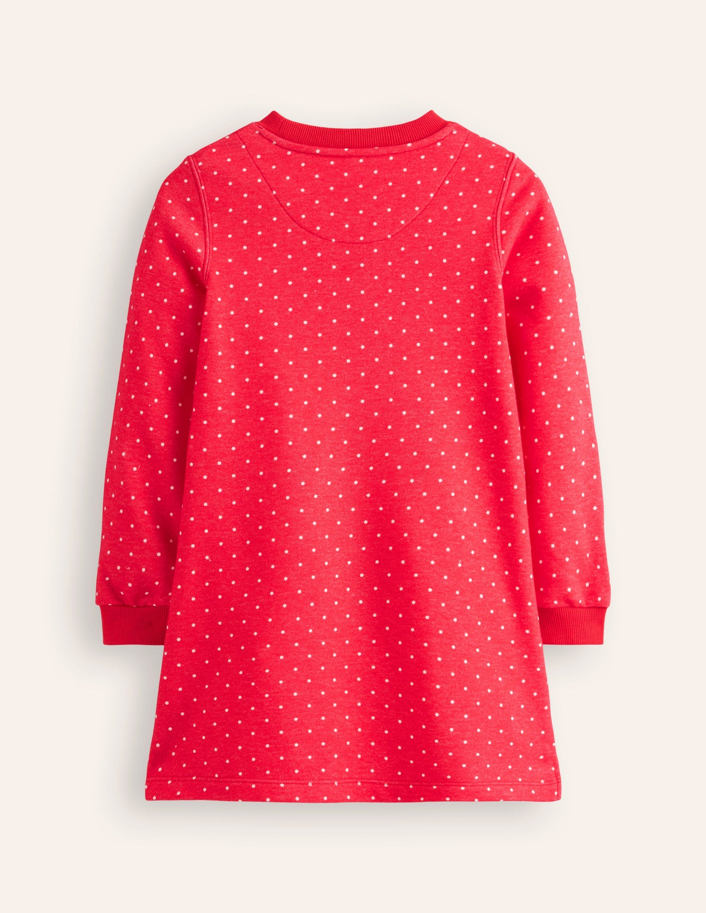 Sweatshirt Appliqué Dress -Rose Pink Pin Spot Animals