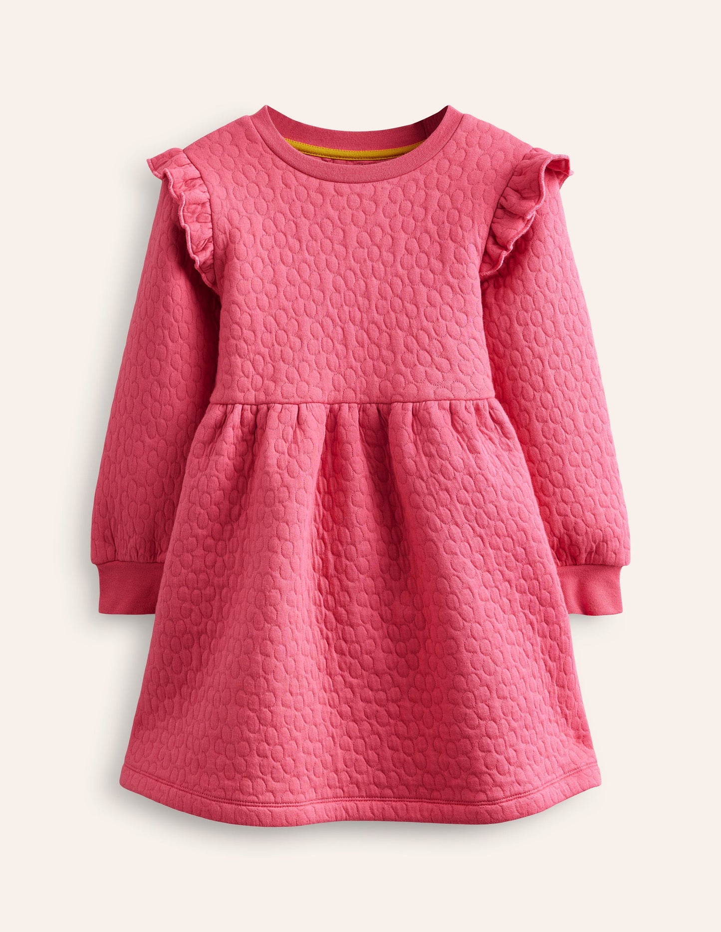 Flower Jacquard Sweat Dress-Rose Petal Pink