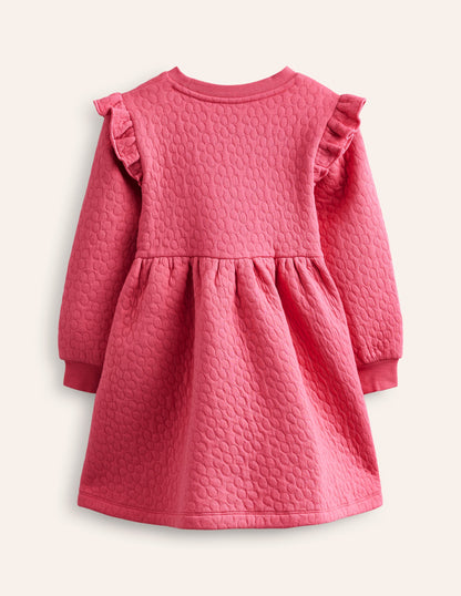 Flower Jacquard Sweat Dress-Rose Petal Pink