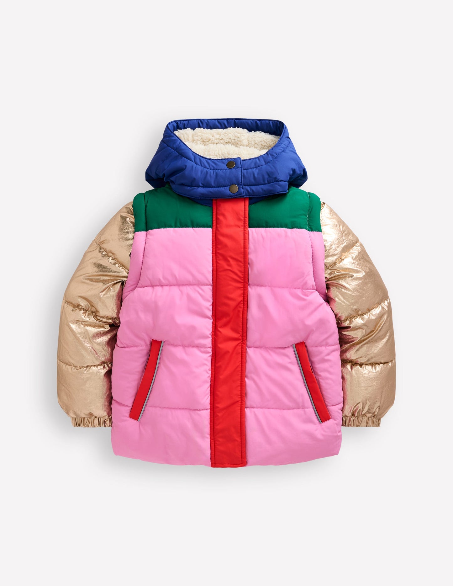 2-in-1 Padded Coat -Multi Metallic Colourblock