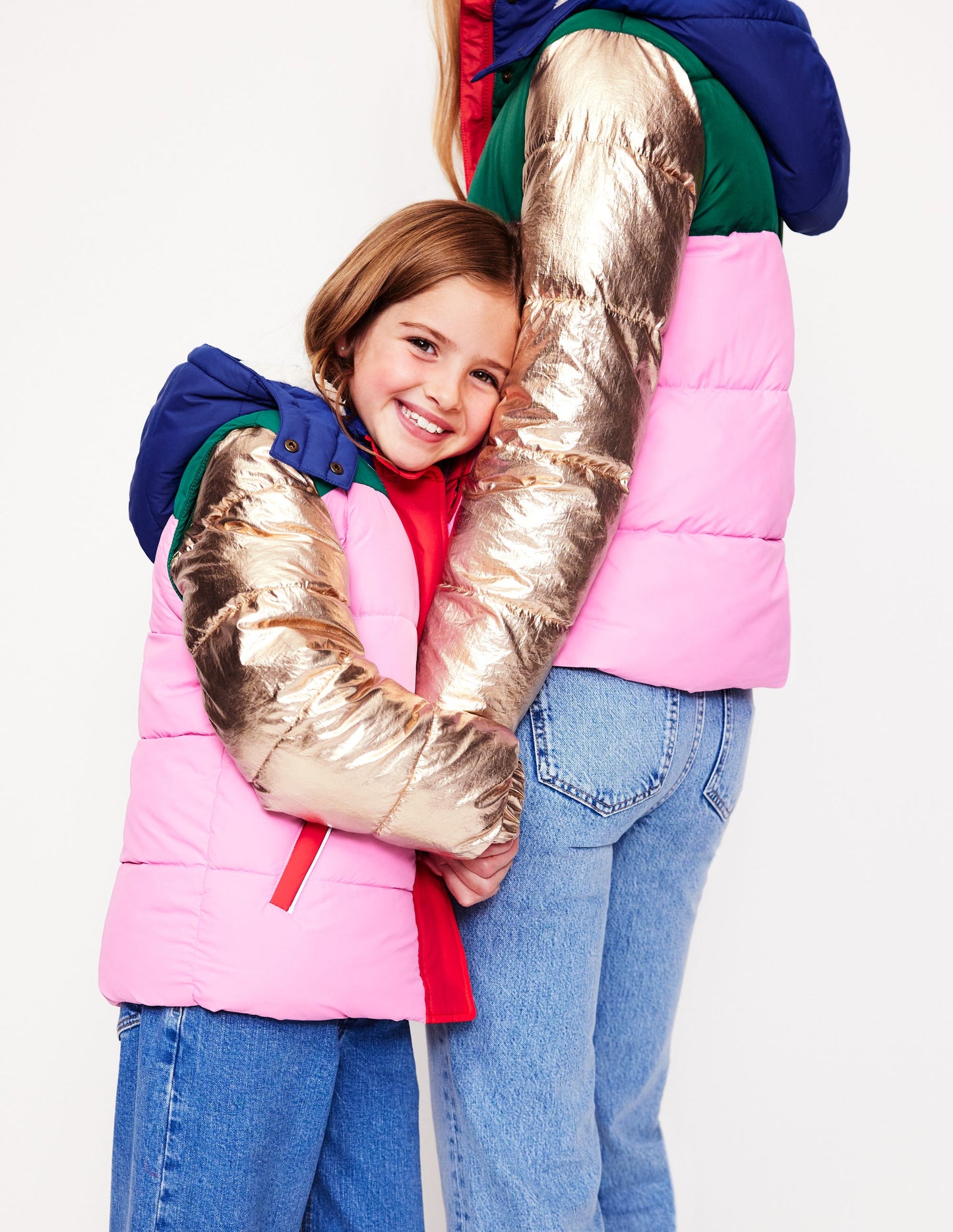 2-in-1 Padded Coat -Multi Metallic Colourblock