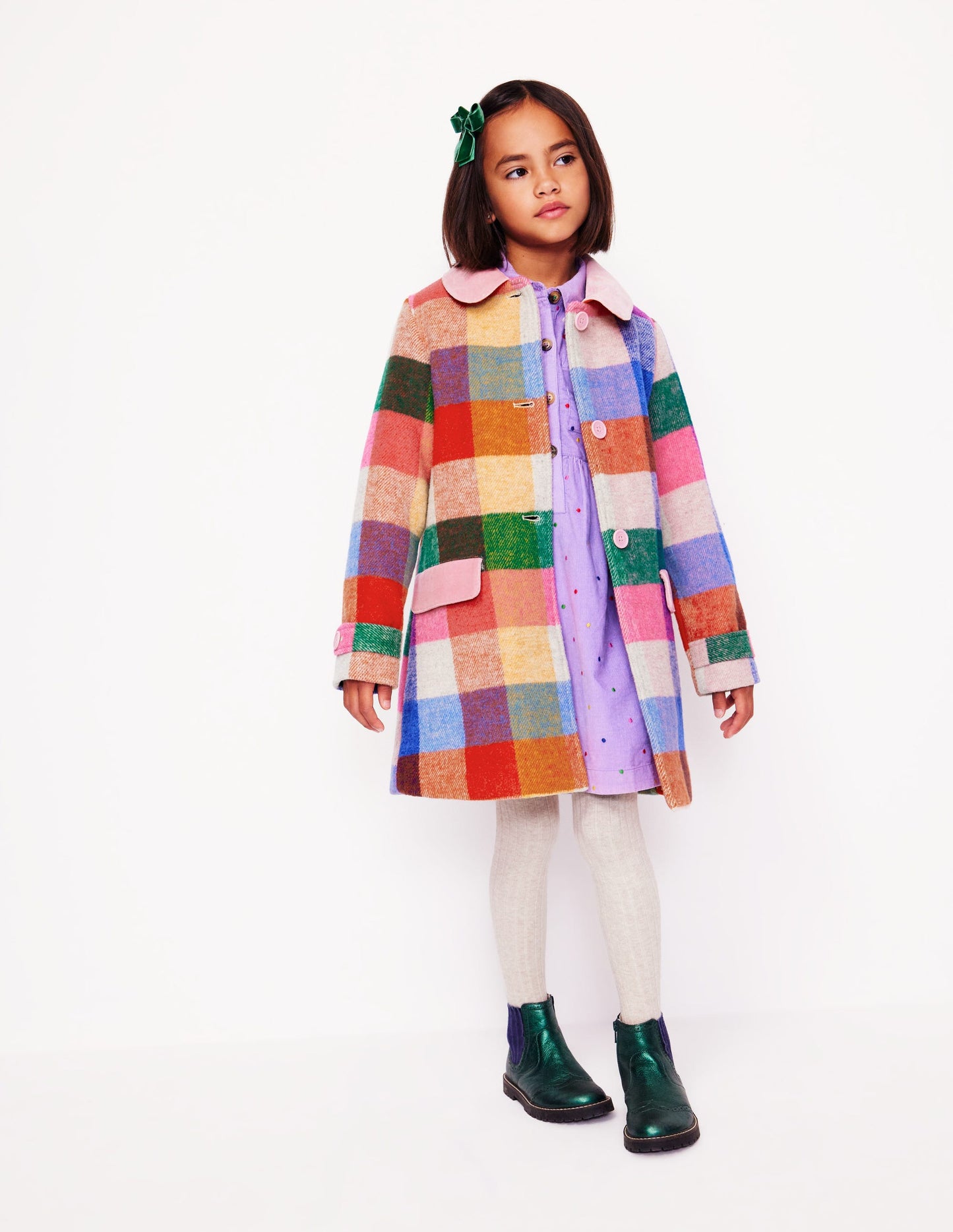 Wonderful Wool Blended Coat-Multi Gingham