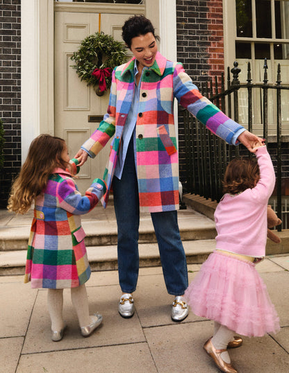 Wonderful Wool Blended Coat-Multi Gingham