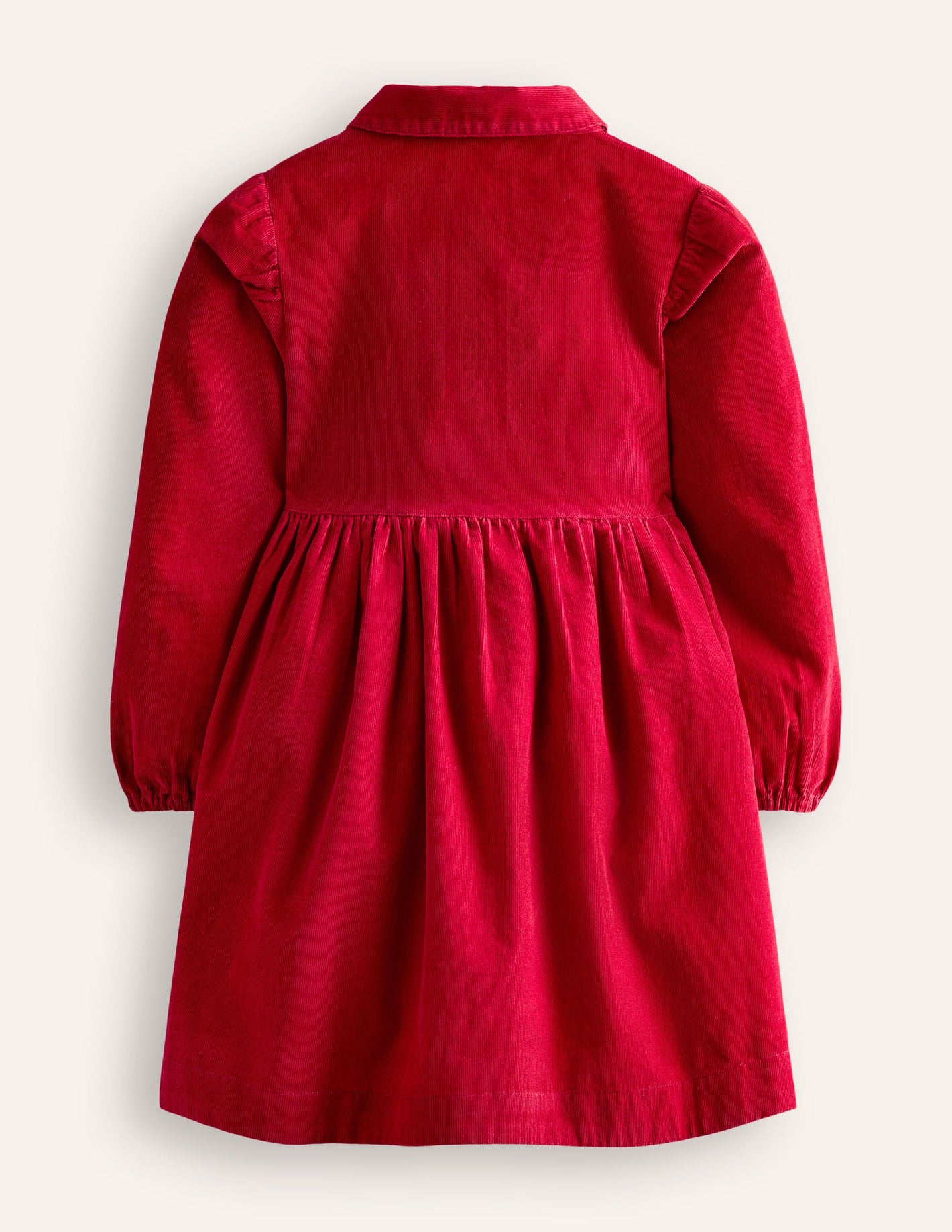 Aubrey Puff Sleeve Shirt Dress -Carmine Red