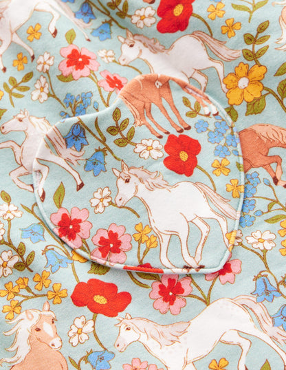 Collared Tunic-Blue Pony Floral