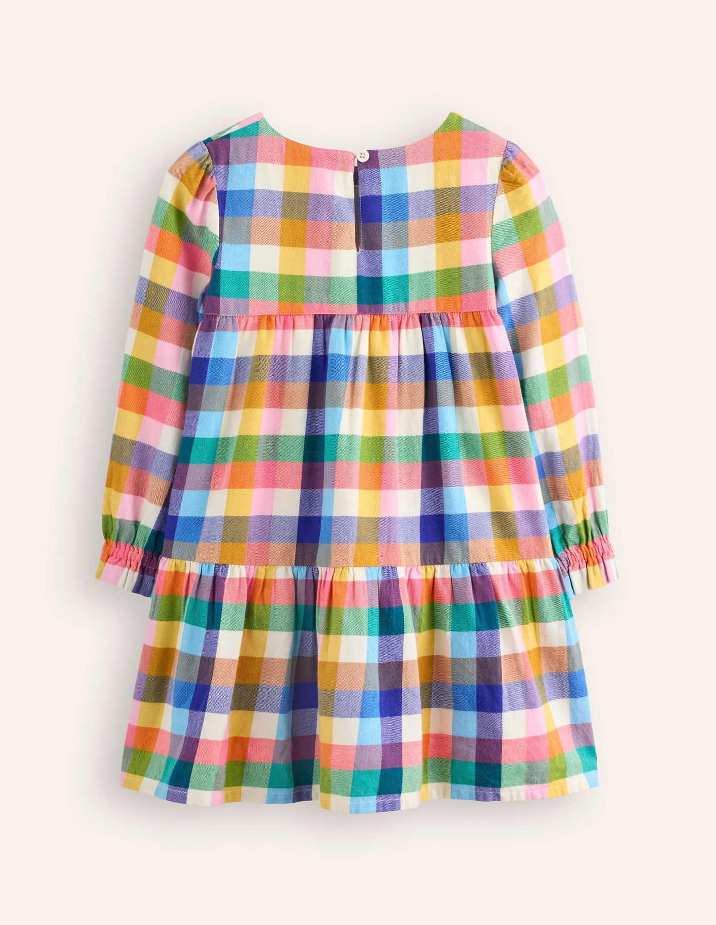 Betsy Tiered Twirly Dress-Multigingham