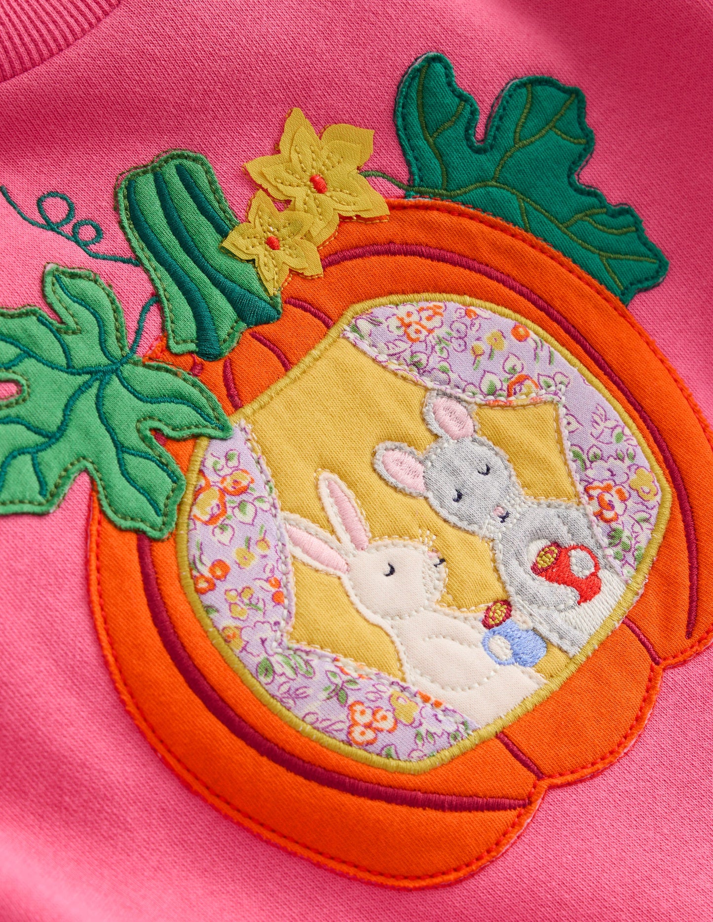 Appliqué Sweatshirt -Rose Petal Pink Pumpkin House