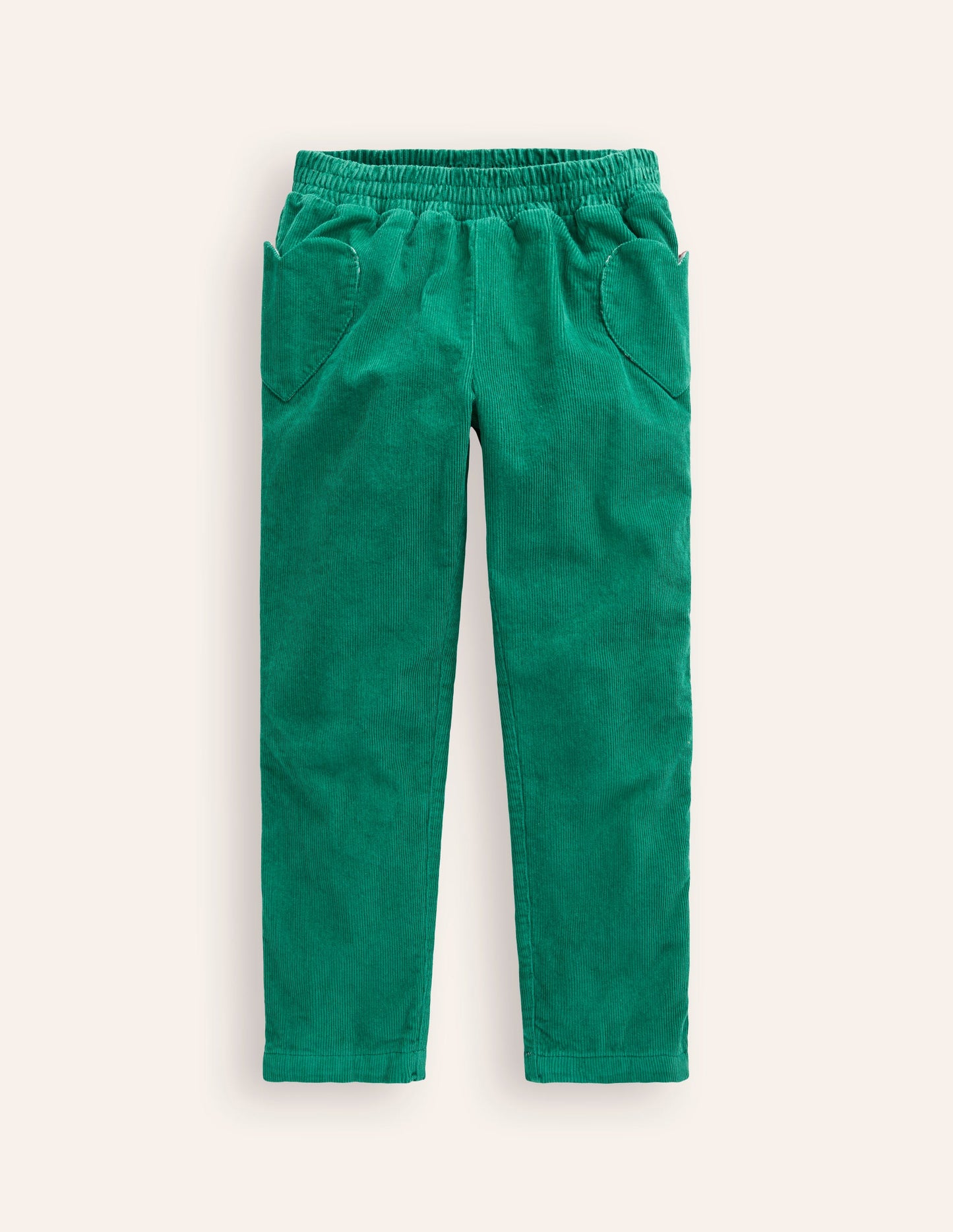 Lined Cord Pull-On Trousers-Alpine Green