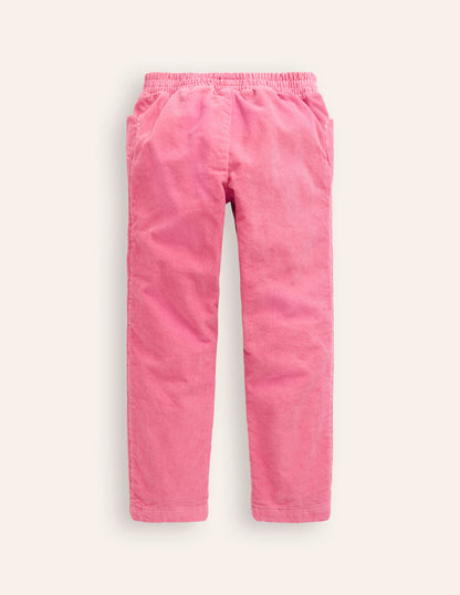 Lined Cord Pull-On Trousers -Rapture Rose Pink