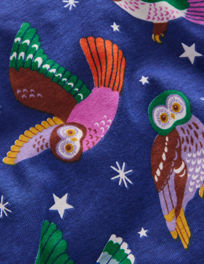 Snug Glow-In-The-Dark Pyjamas-Starboard Blue Owls