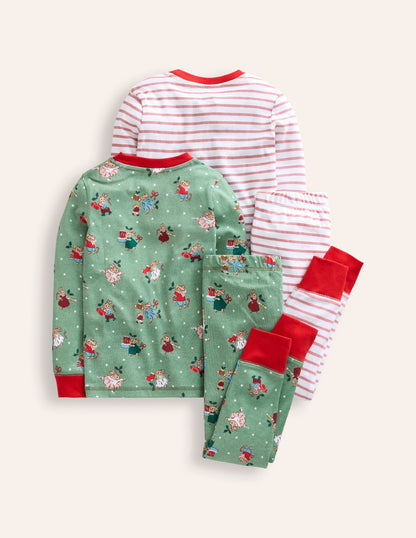 Twin Pack Snug Pyjamas-Eucalyptus Bunnies