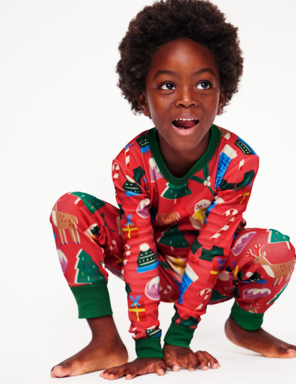 Twin Pack Snug Pyjamas -Jam Red Christmas