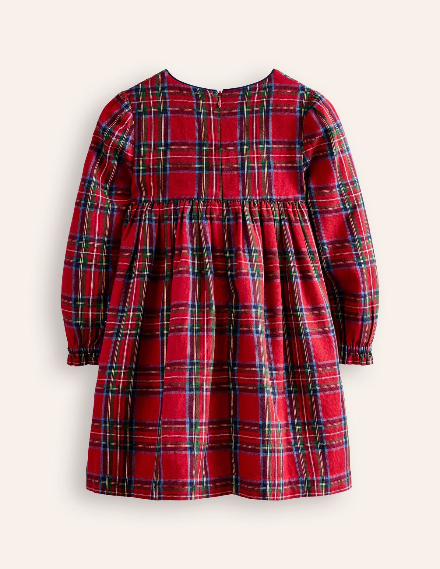 Bess Cosy Smocked Dress -Red and Blue Check