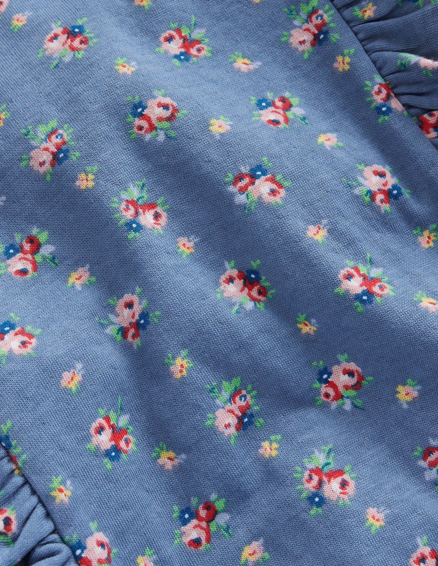 Frill Printed Sweatshirt-Bluejay Floral Bouquet