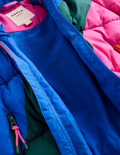 Fun Padded Coat-Rainbow Wave