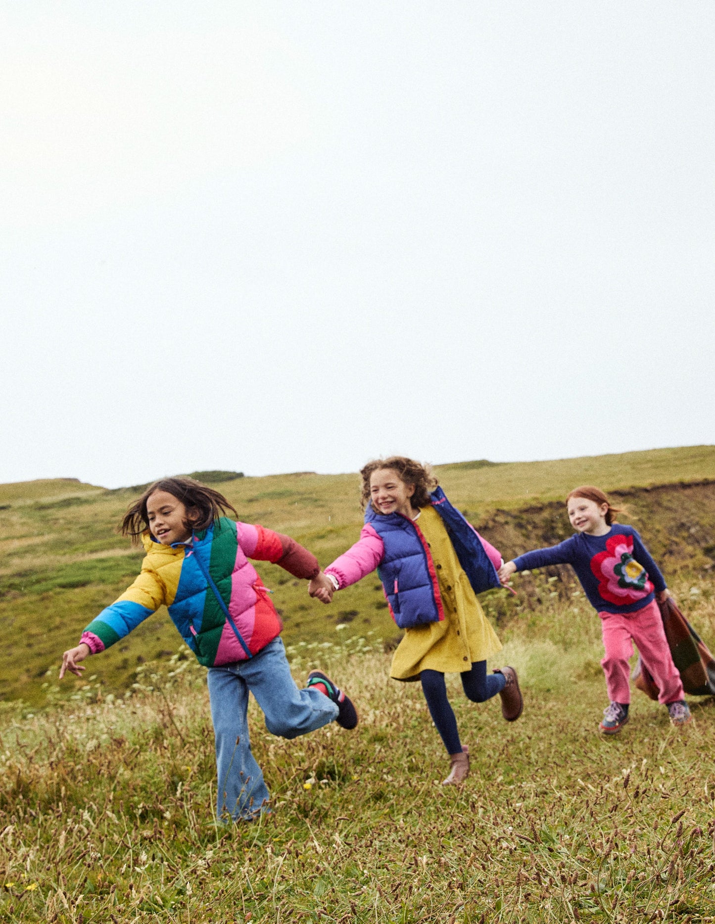 Fun Padded Coat-Rainbow Wave