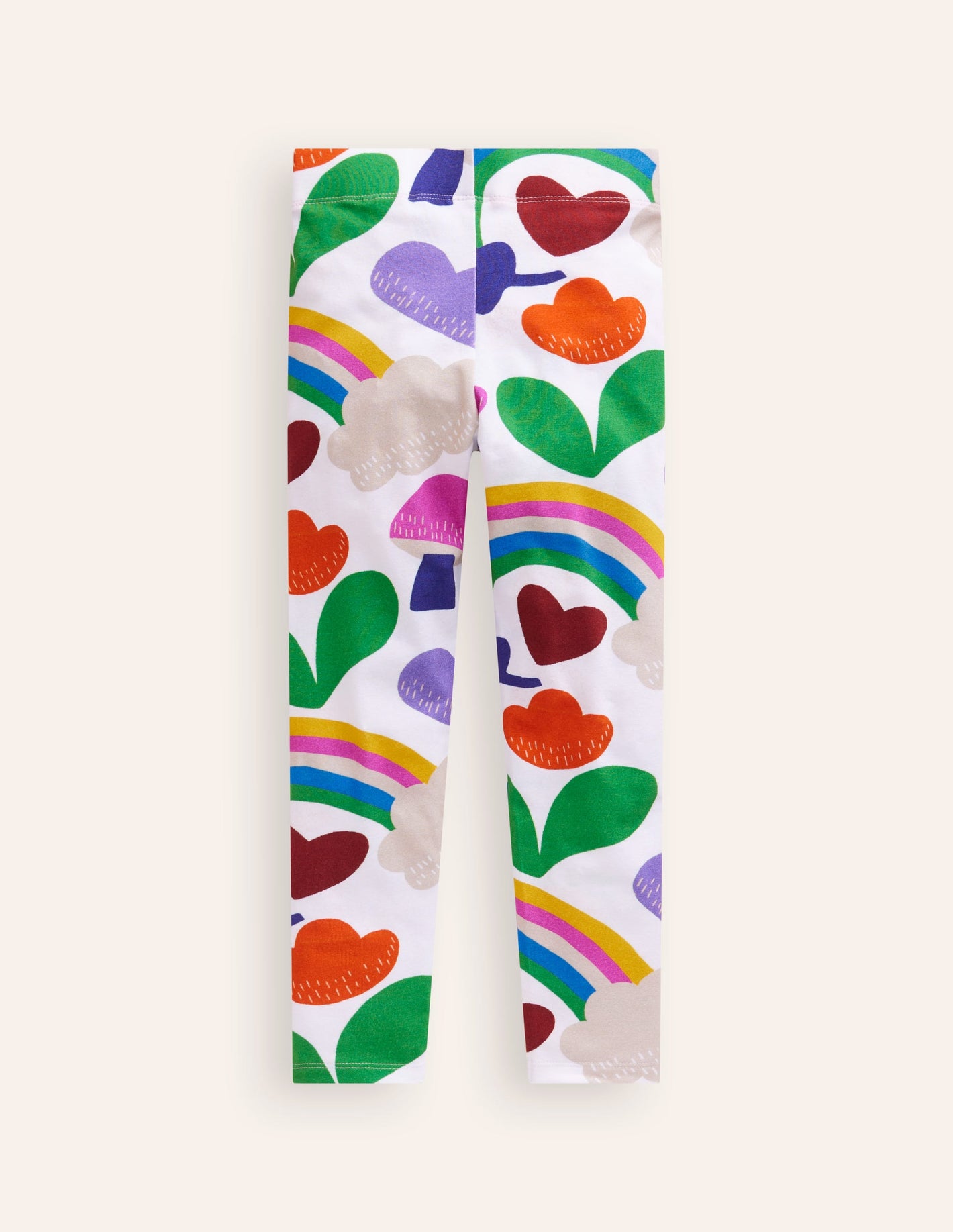 Fun Cosy Leggings-Oatmeal Marl Rainbow Collage