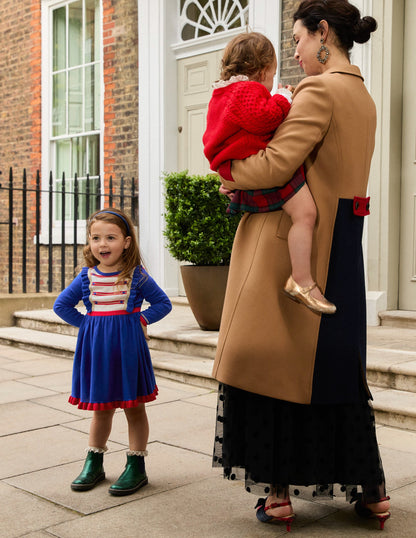 Nutcracker Knitted Dress-College Navy