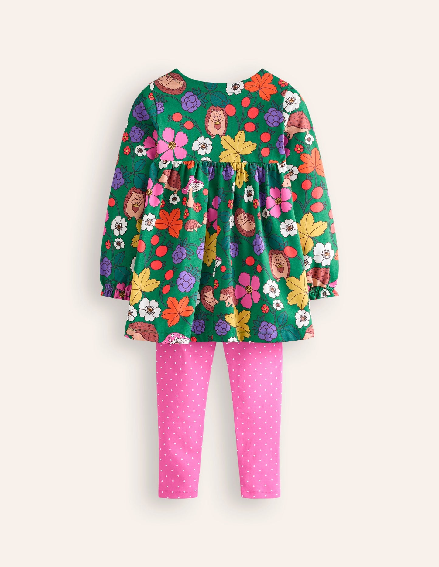 Print Tunic and Leggings Set -Highland Green Hedgehogs