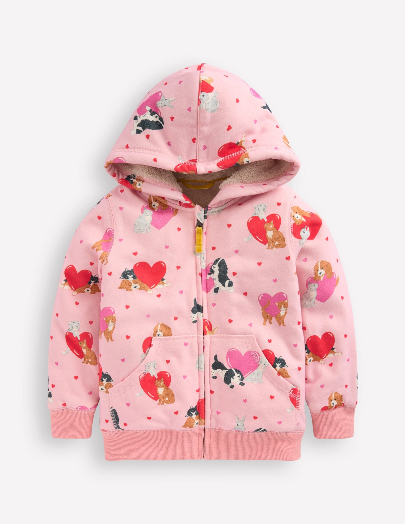 Shaggy-lined Hoodie-Chalk Pink Valentines Pets