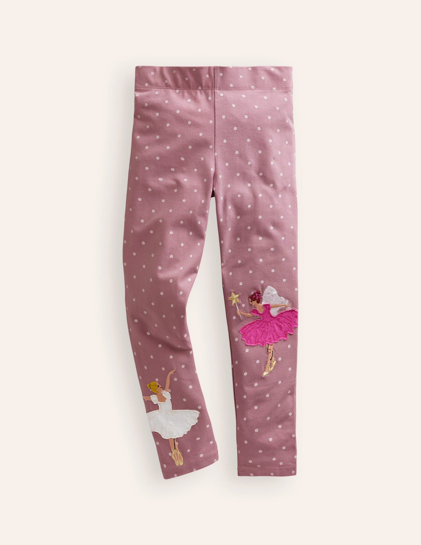 Appliqué Leggings -Vintage Pink Ballerinas