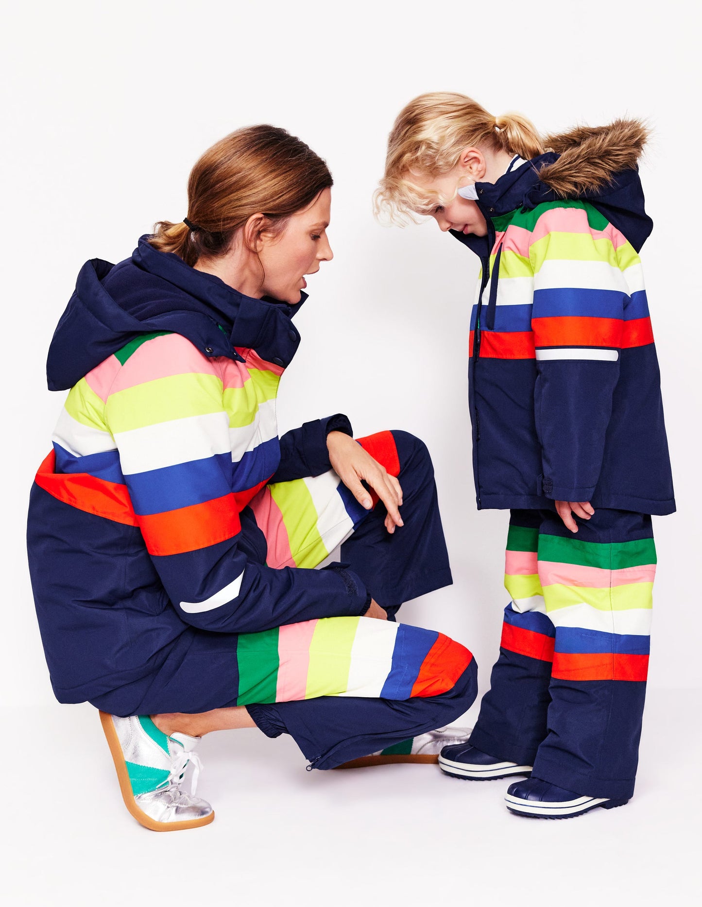 All-Weather Waterproof Coat-Rainbow Stripe