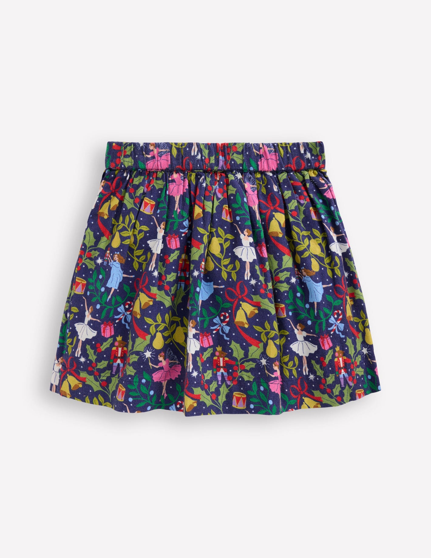 Printed Pull-On Twirly Skirt -Starboard Blue Nutcracker