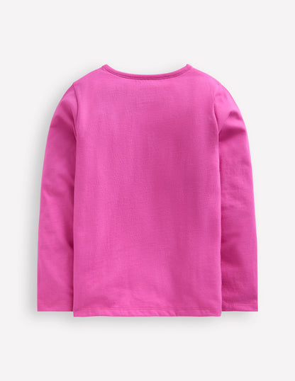 Appliqué Long Sleeve Top-Tickled Pink Guinea Pigs