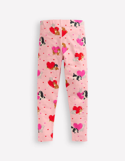 Fun Leggings-Chalk Pink Valentines Pets