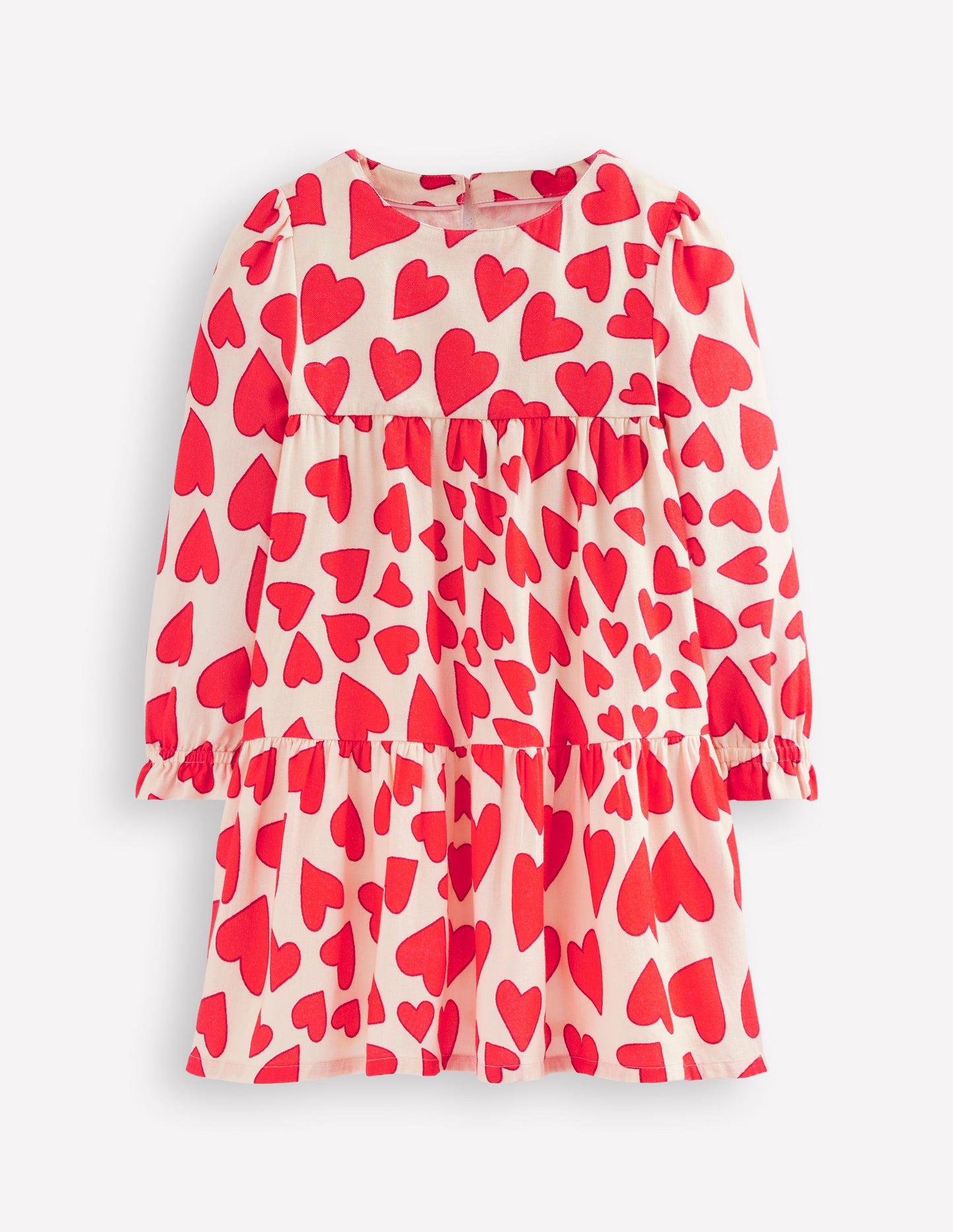 Betsy Tiered Twirly Dress-Poppy Red Hearts